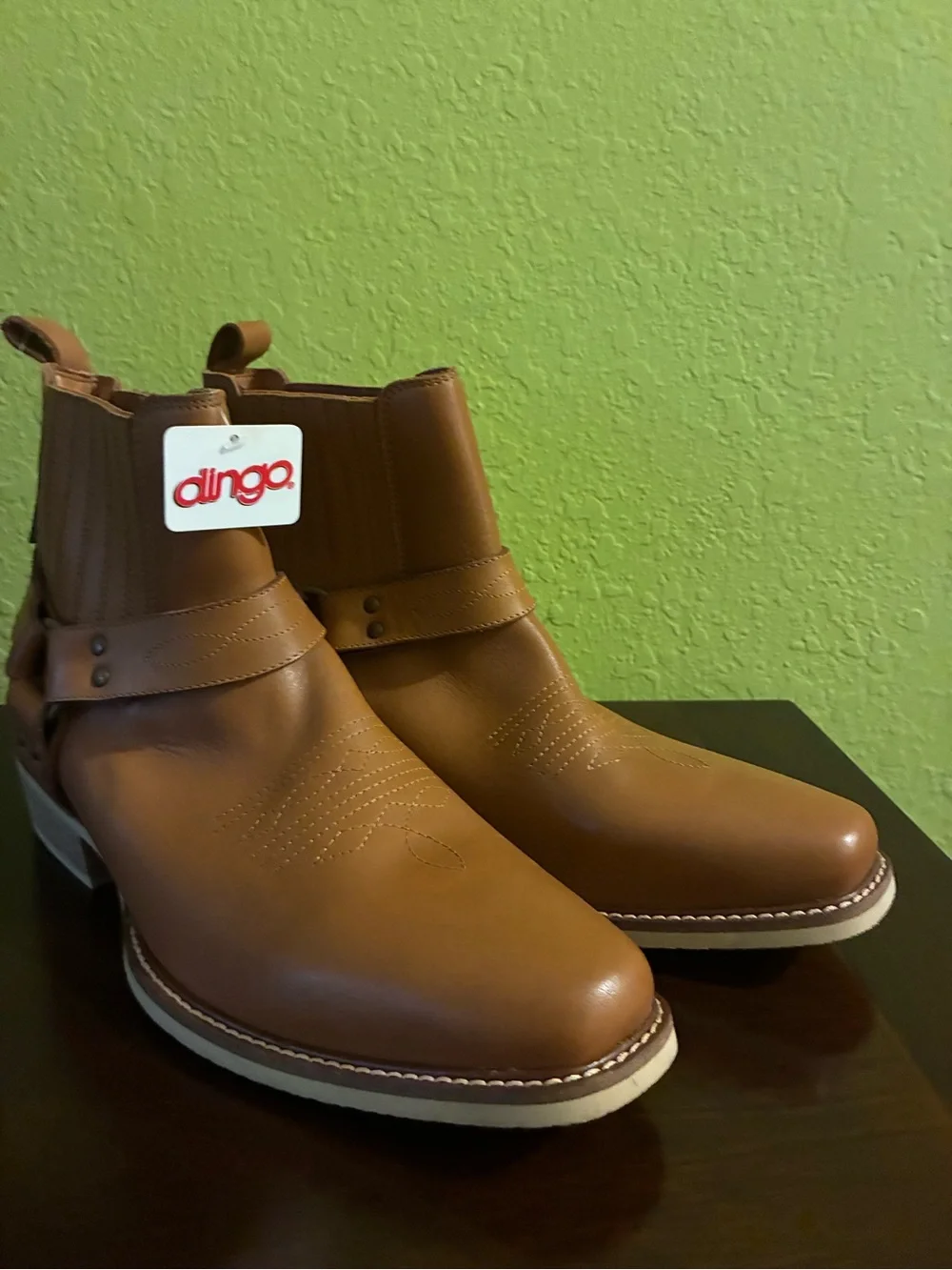 Dingo Black  Bart Pull On Square Toe Boots men size 12 D BNWT